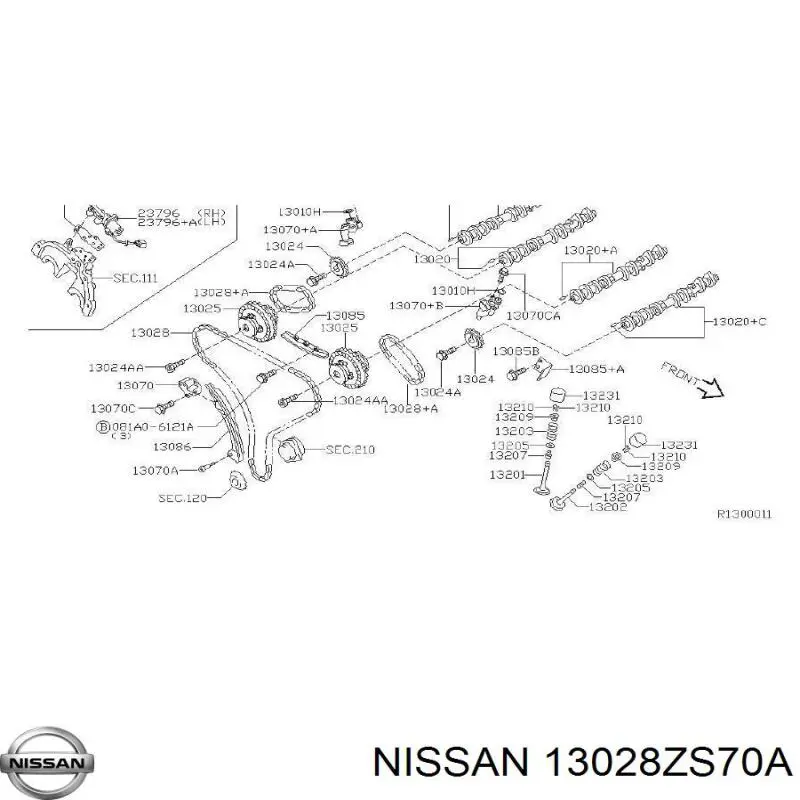 Cadeia do mecanismo de distribuição de gás Nissan/Infiniti 130287Y000 preço, a partir de 108,09 USD