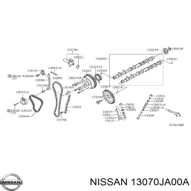 13070JA00A Nissan/Infiniti Reguladora de tensão da cadeia do mecanismo de distribuição de gás