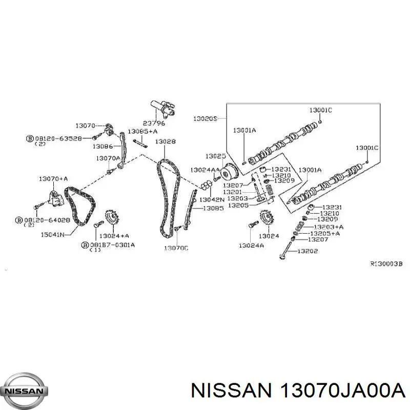 Compre 13070JA00A Nissan/Infiniti Reguladora de tensão da cadeia do mecanismo de distribuição de gás