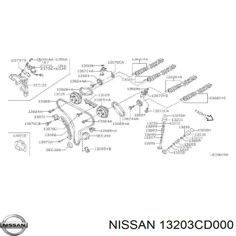  Nissan/Infiniti 13203CD000 preço, a partir de 30,58 USD