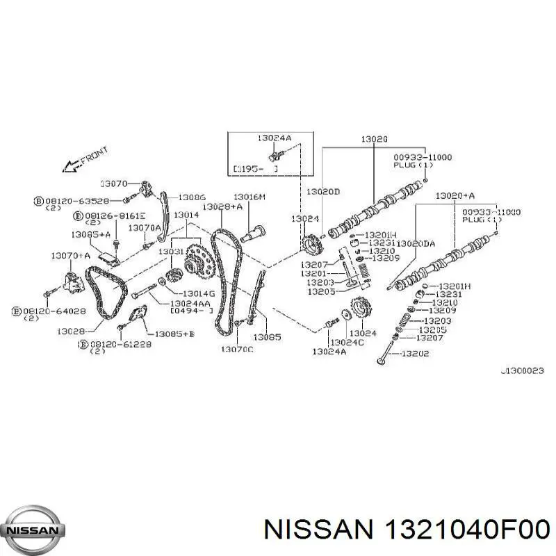 Peça inserida de válvula Nissan/Infiniti 1321040F00 preço, a partir de 10,87 USD