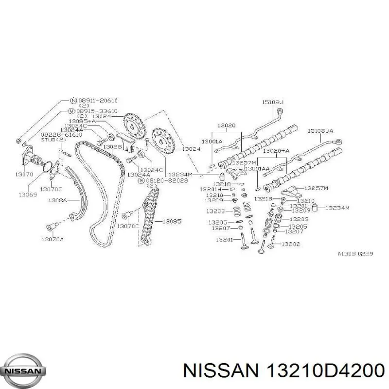 Peça inserida de válvula Nissan/Infiniti 13210D4200 preço, a partir de 10,04 USD