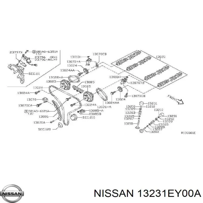 13231EY00A Nissan/Infiniti Compensador hidrâulico (empurrador hidrâulico), empurrador de válvulas