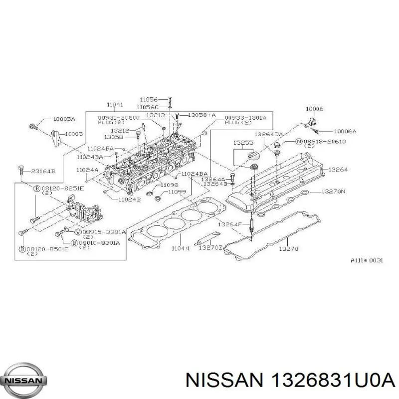  Nissan/Infiniti 1326831U0A preço, a partir de 3,05 USD