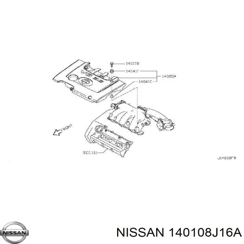 140108J160 Nissan/Infiniti Tubo coletor de admissão superior