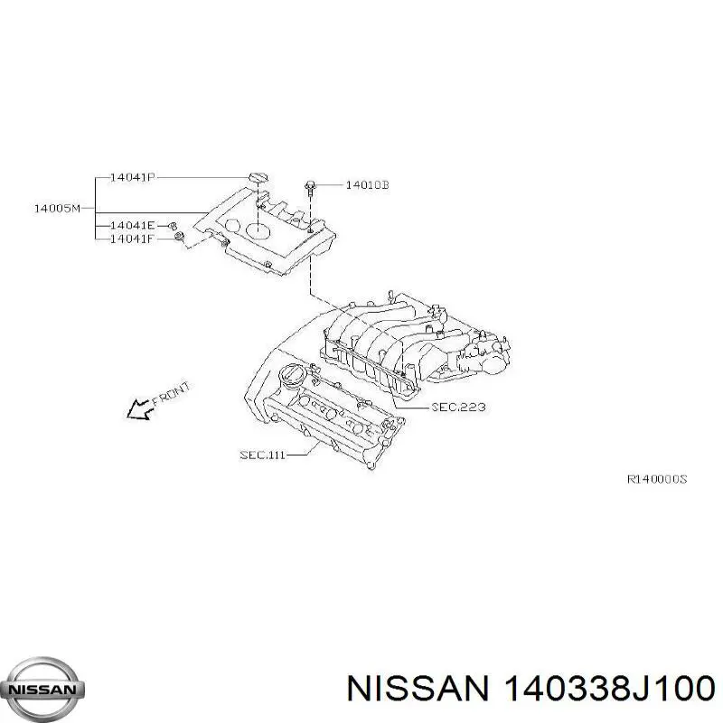 140338J100 Nissan/Infiniti Vedante de tubo coletor de admissão