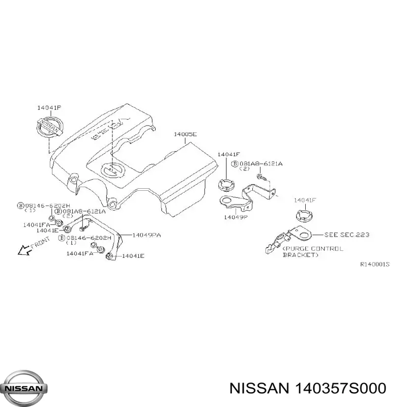 140357S000 Nissan/Infiniti Vedante de tubo coletor de admissão