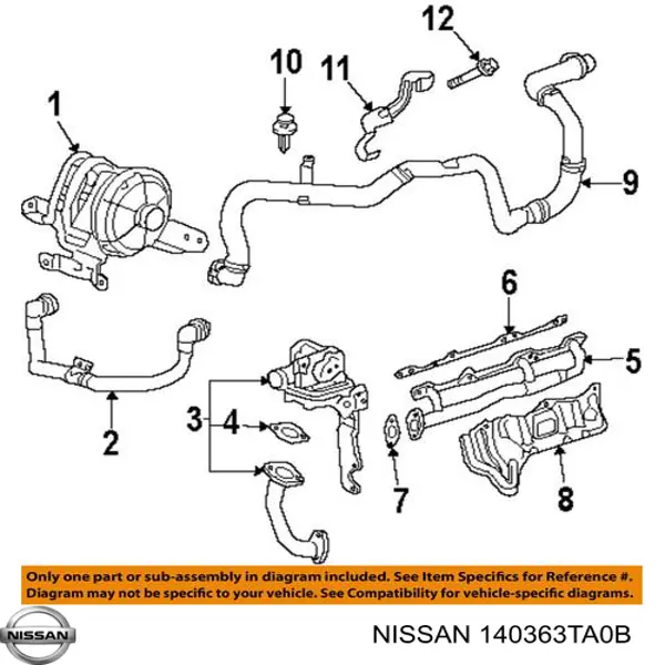 Vedante de tubo coletor de escape Nissan/Infiniti 140363TA0B preço, a partir de 31,96 USD