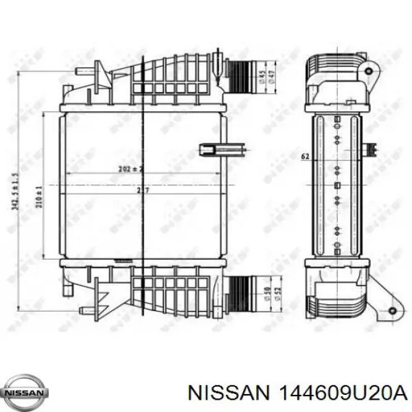 144609U20A Nissan/Infiniti Mangueira (cano derivado) de intercooler