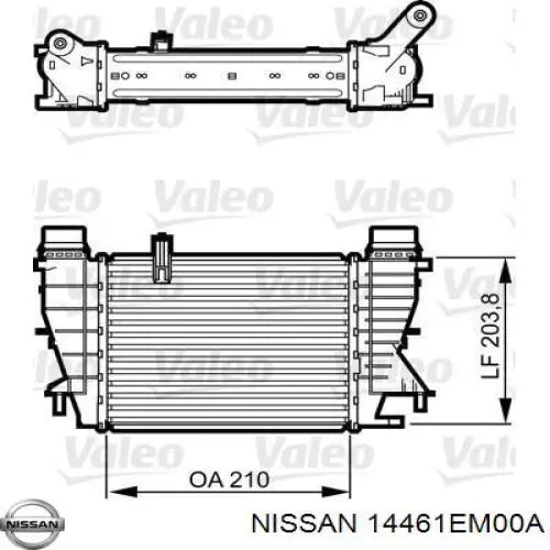 14461EM00A Nissan/Infiniti Radiador de intercooler