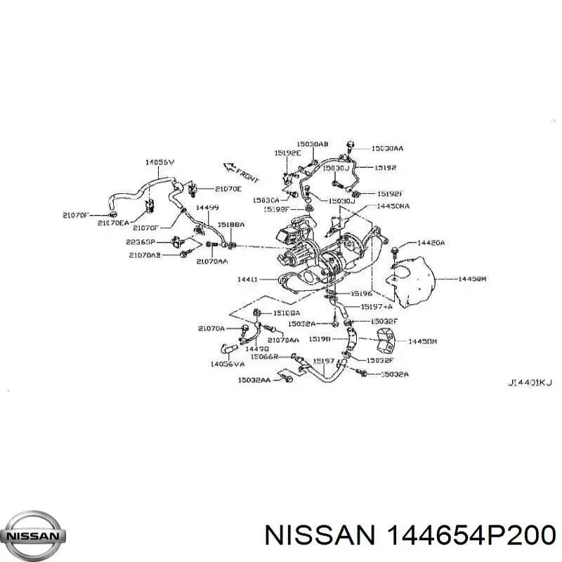 144654P200 Nissan/Infiniti Vedante de turbina de ar comprimido, admissão