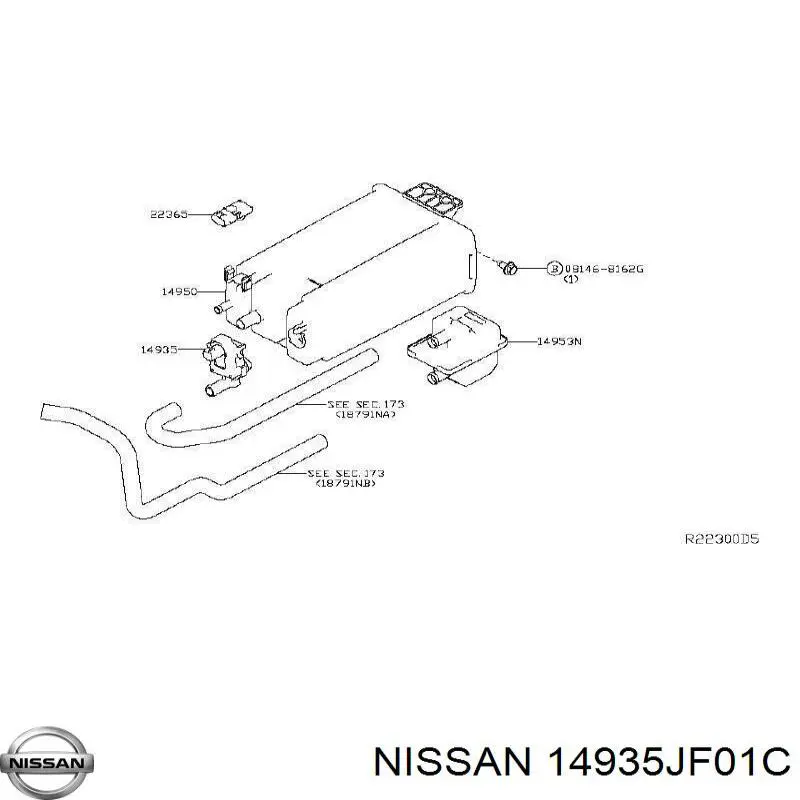 Válvula de adsorvedor dos vapores de combustível Nissan/Infiniti 14935JF01C preço, a partir de 144,37 USD