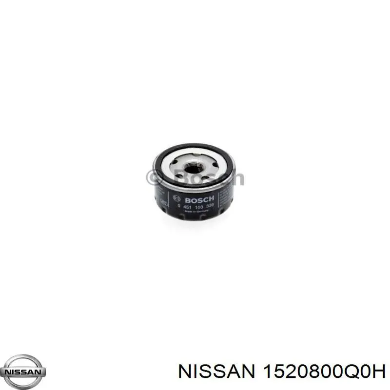 1520800Q0H Nissan/Infiniti Filtro de óleo