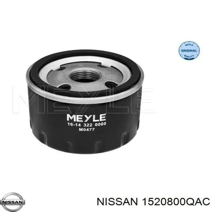 Filtro de óleo Nissan/Infiniti 1520800QAC preço, a partir de 9,45 USD