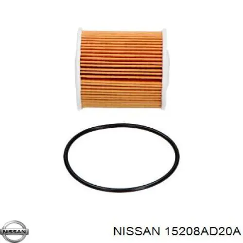 Filtro de óleo Nissan/Infiniti 15208AD20A preço, a partir de 9,42 USD