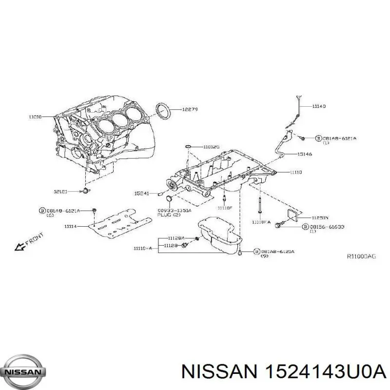 1524143U0A Nissan/Infiniti Válvula de regulação de pressão de óleo