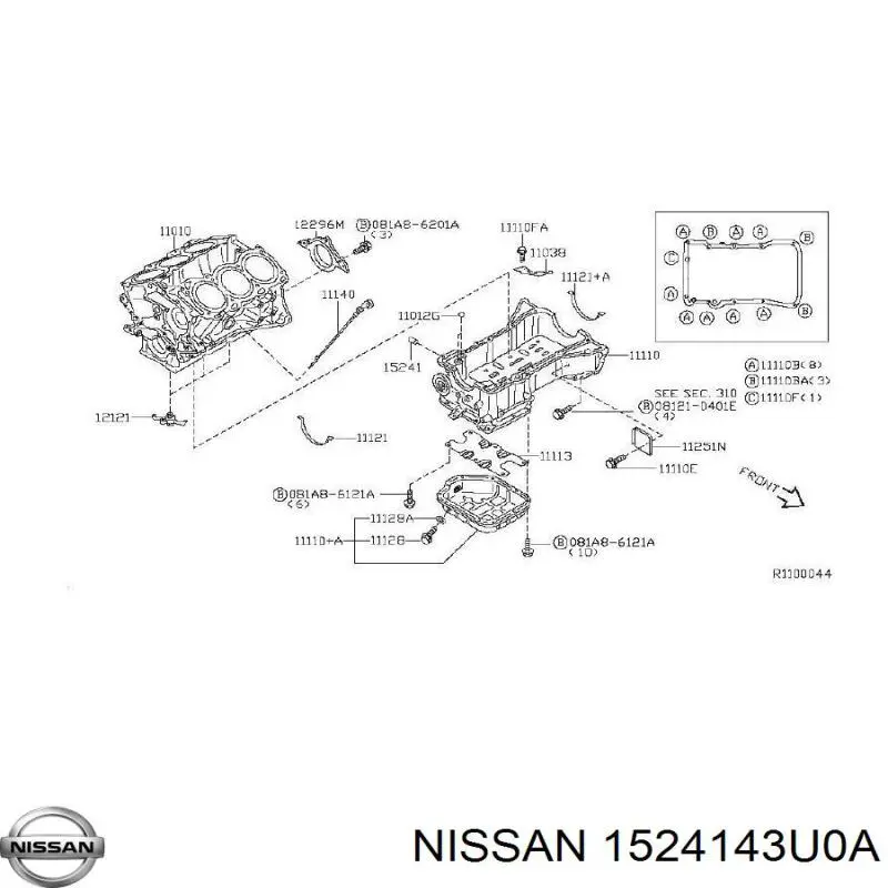 Válvula de regulação de pressão de óleo Nissan/Infiniti 1524143U0A preço, a partir de 18,19 USD