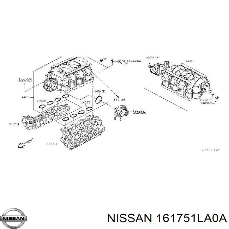 161751LA0A Nissan/Infiniti Vedante da válvula de borboleta