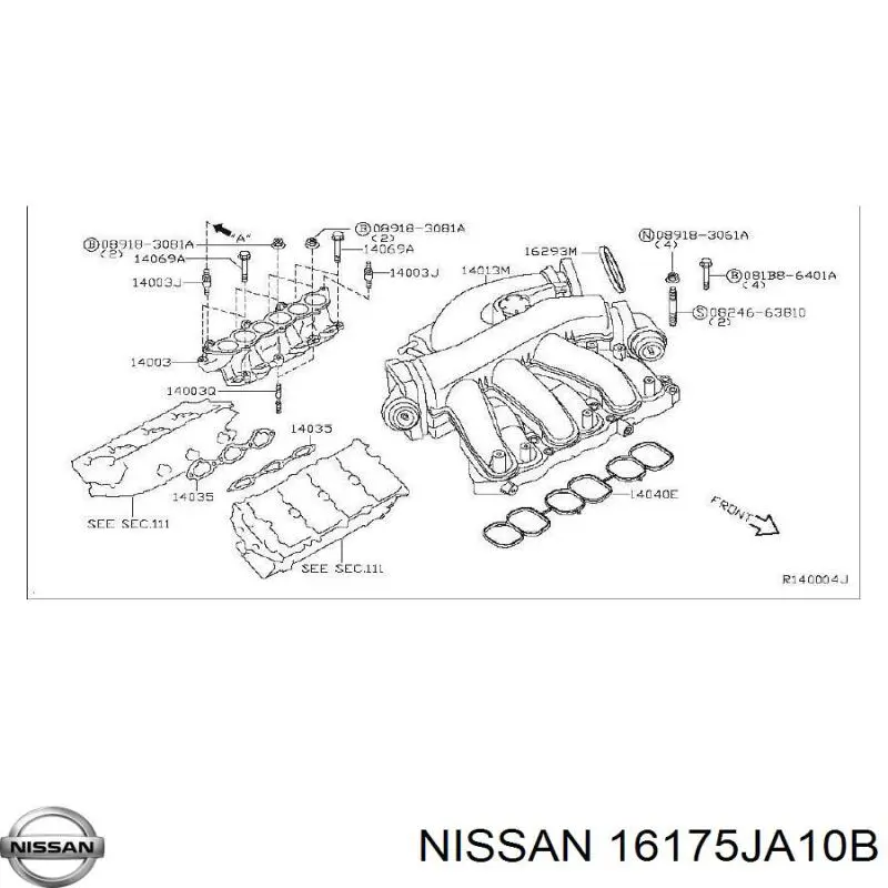 16175JA10B Nissan/Infiniti Vedante da válvula de borboleta