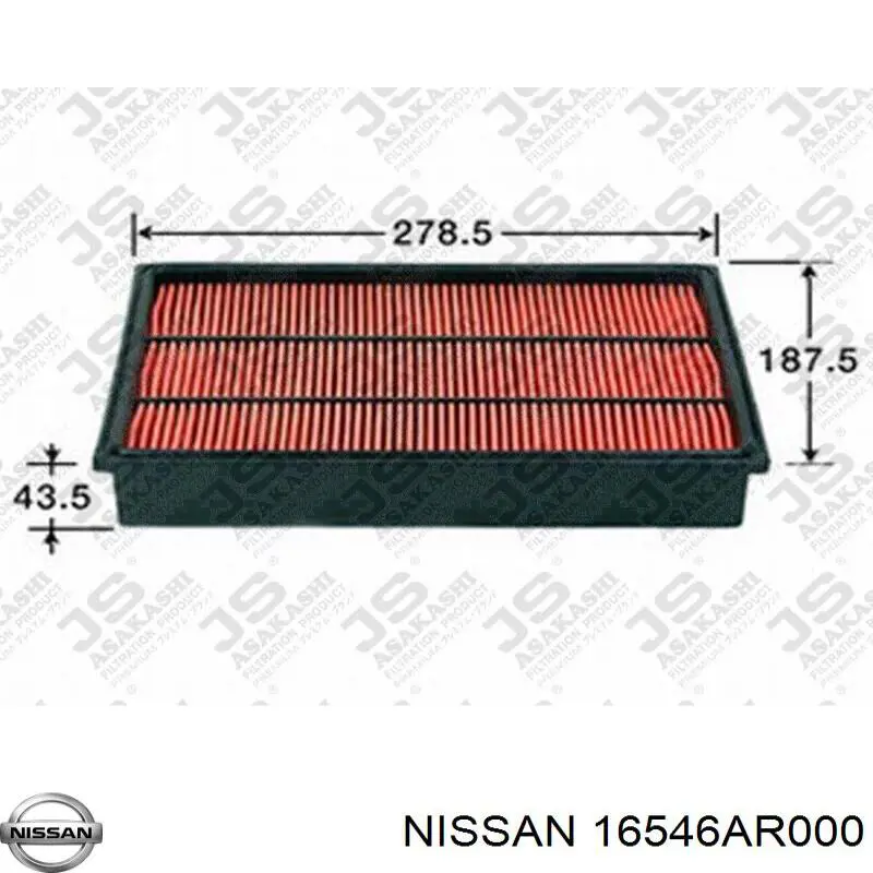 Filtro de ar Nissan/Infiniti 16546AR000 preço, a partir de 11,07 USD