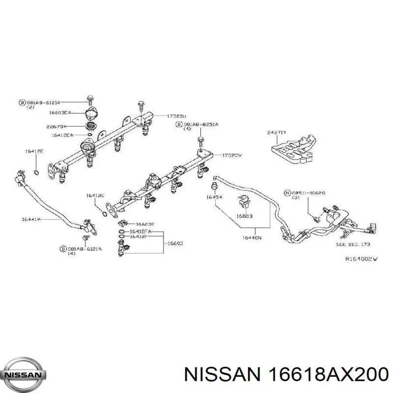 Compre 16618AX200 Nissan/Infiniti Anel (arruela) do injetor de ajuste