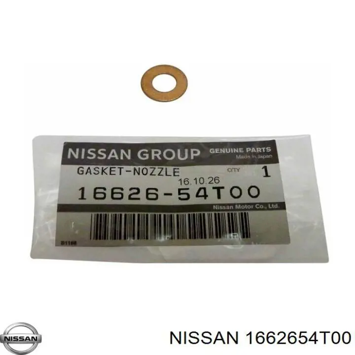 1662654T00 Nissan/Infiniti Anel (arruela) do injetor de ajuste