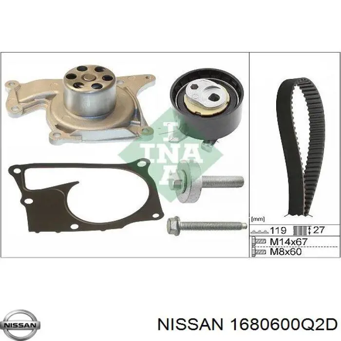 Correia do mecanismo de distribuição de gás, kit Nissan/Infiniti 1680600Q2D preço, a partir de 138,98 USD