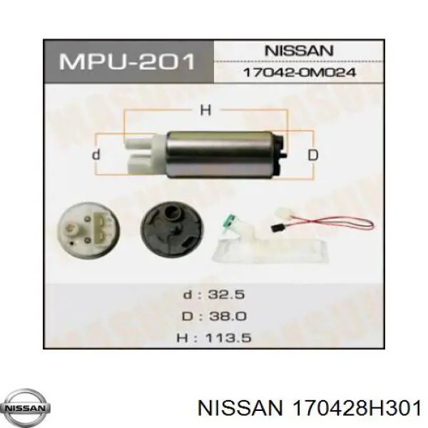Compre 170428H301 Nissan/Infiniti Bomba de combustível elétrica submersível