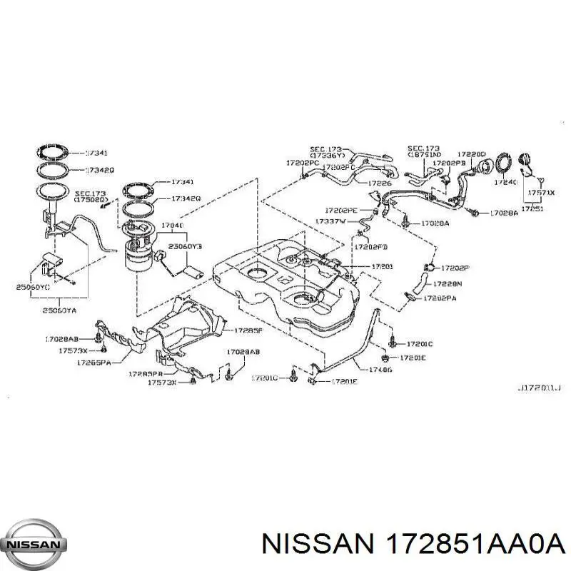 Proteção de fundo, do tanque de combustível Nissan/Infiniti 172851AA0A preço, a partir de 580,78 USD