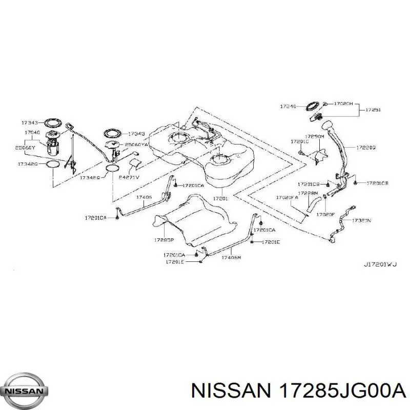 17285JG000 Nissan/Infiniti Proteção de fundo, do tanque de combustível