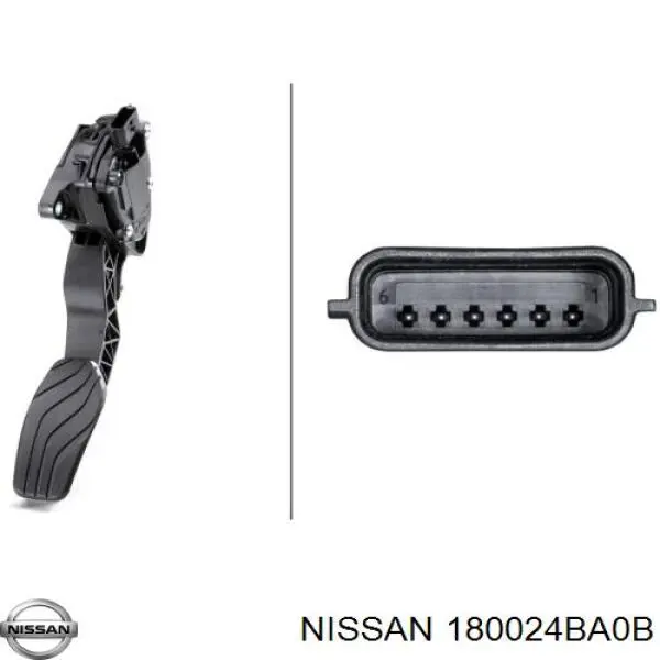 180024BA0B Nissan/Infiniti Pedal de gás (de acelerador)