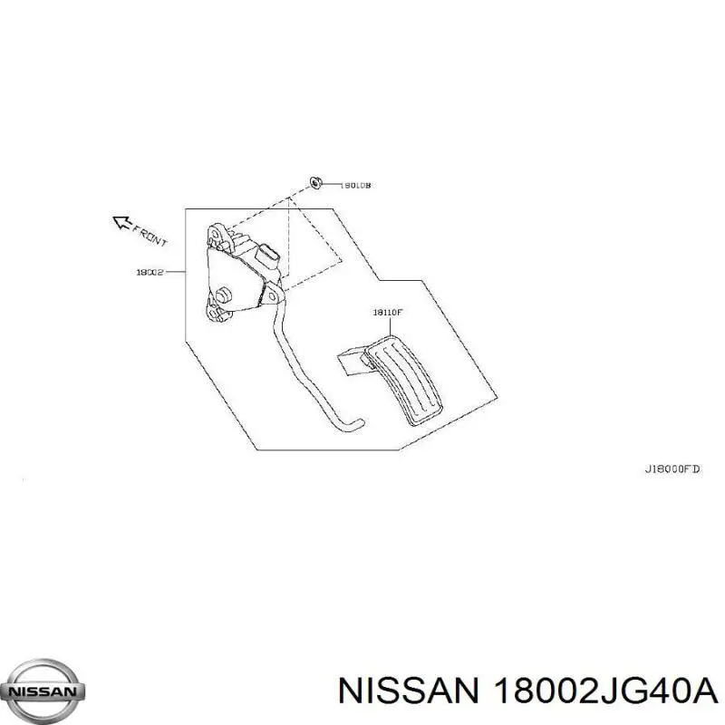 Pedal de gás (de acelerador) Nissan/Infiniti 18002JG40A preço, a partir de 55,87 USD
