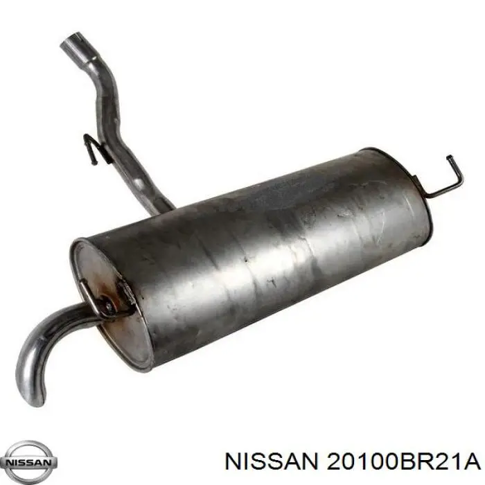 20100BR21A Nissan/Infiniti Silenciador, parte central e traseira