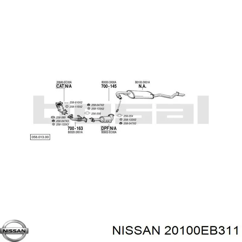 Silenciador, parte traseira Nissan/Infiniti 20100EB311 preço, a partir de 308,16 USD