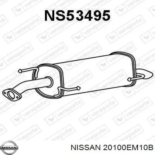 Silenciador, parte traseira Nissan/Infiniti 20100EM10B preço, a partir de 84,88 USD