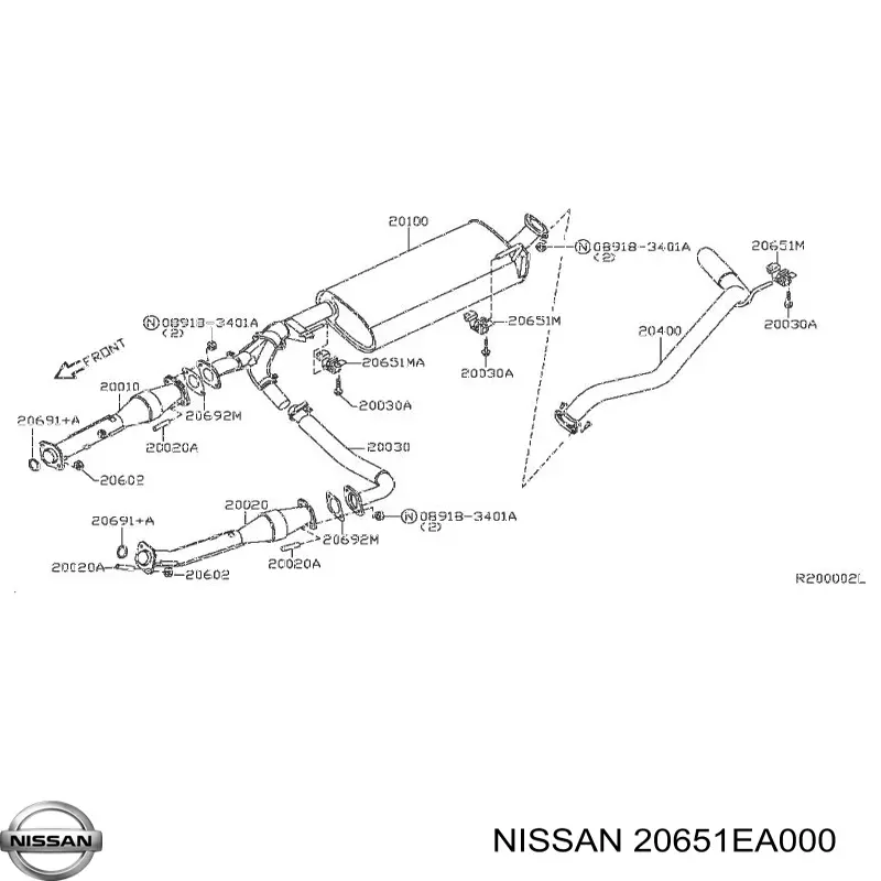 Compre 20651EA000 Nissan/Infiniti Coxim de fixação do silenciador