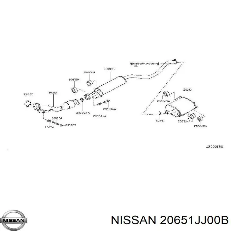 20651JJ00B Nissan/Infiniti Coxim de fixação do silenciador