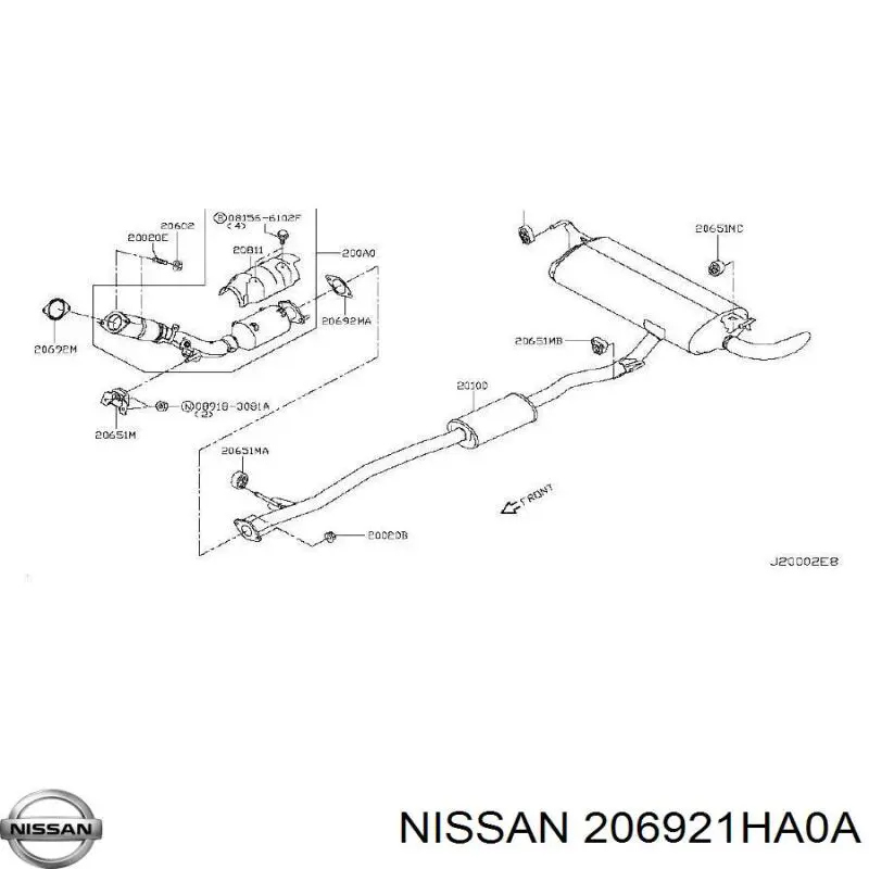 Vedante de tubo de admissão do silenciador Nissan/Infiniti 206921HA0A preço, a partir de 11,99 USD