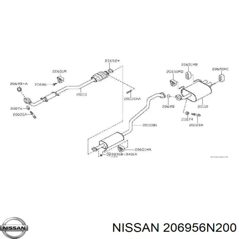 Vedante de tubo de admissão do silenciador Nissan/Infiniti 206956N200 preço, a partir de 4,67 USD