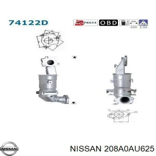 Compre B08A0AU605 Nissan/Infiniti Convertidor - catalisador