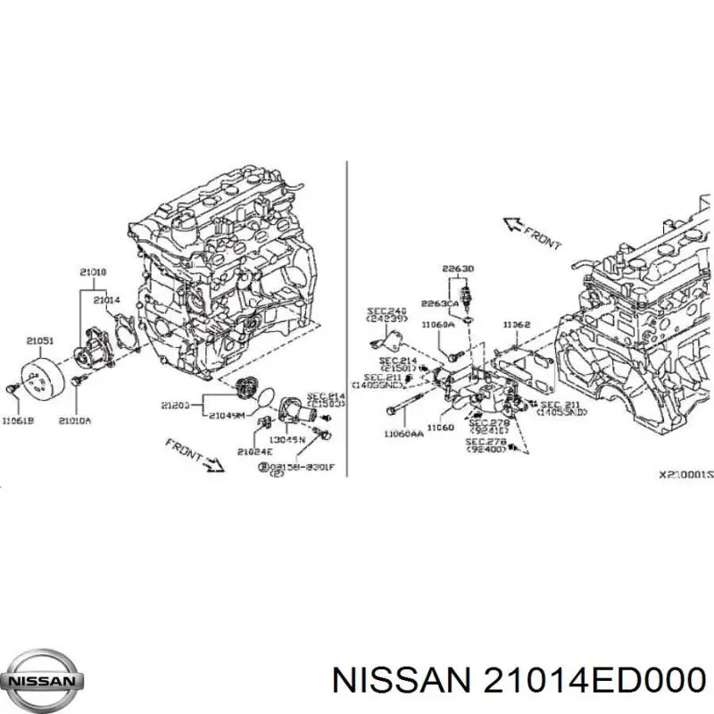 Compre 21014ED000 Nissan/Infiniti Vedante de bomba de água