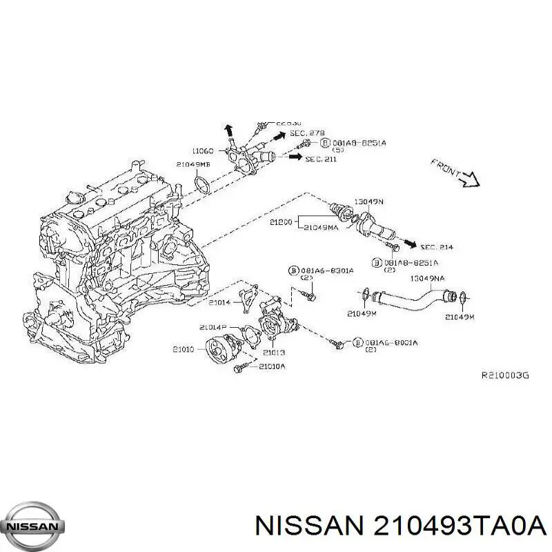 Vedação da árvore distribuidora de motor Nissan/Infiniti 210493TA0A preço, a partir de 22,48 USD