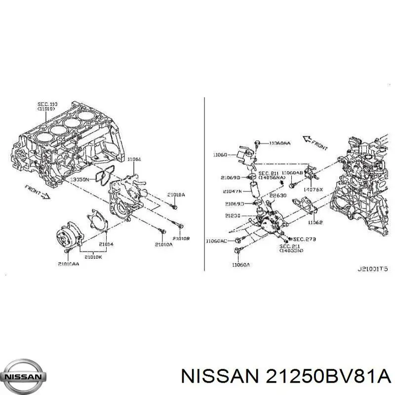 21250BV81A Nissan/Infiniti Termostato