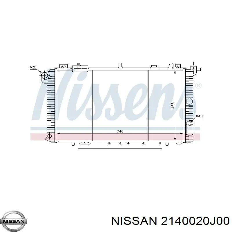 Radiador de esfriamento de motor Nissan/Infiniti 2140020J00 preço, a partir de 170,41 USD