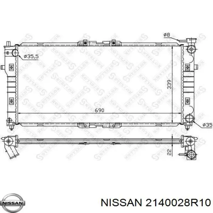 Radiador de esfriamento de motor Nissan Sunny I B11