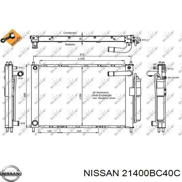 Compre 21400BC40C Nissan/Infiniti Radiador de esfriamento de motor