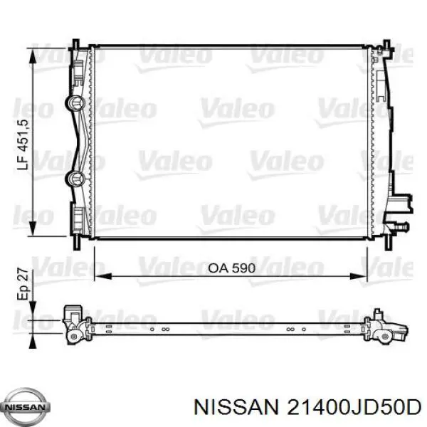 21400JD50D Nissan/Infiniti Radiador de esfriamento de motor