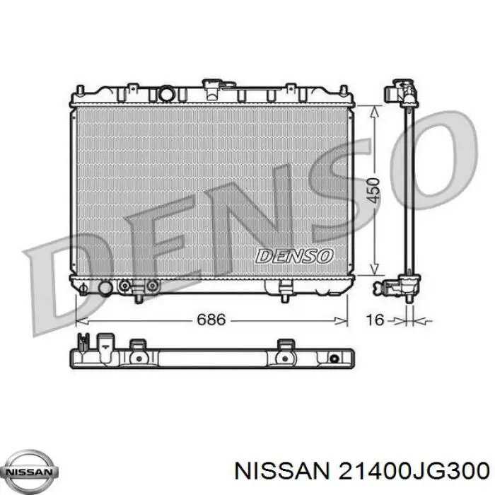 Radiador de esfriamento de motor Nissan/Infiniti 21400JG300 preço, a partir de 132,79 USD