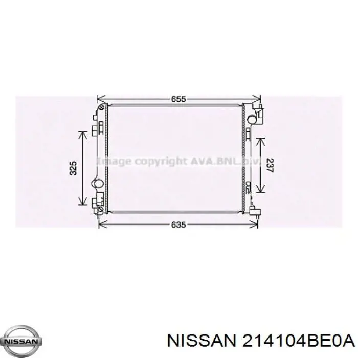 Radiador de esfriamento de motor Nissan/Infiniti 214104BE0A preço, a partir de 177,07 USD