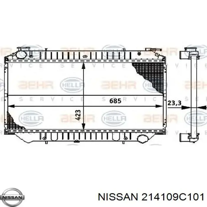 Compre 214109C101 Nissan/Infiniti Radiador de esfriamento de motor